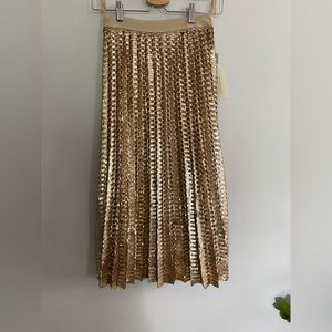 Anthropologie Gold sequin skirt. Size P00